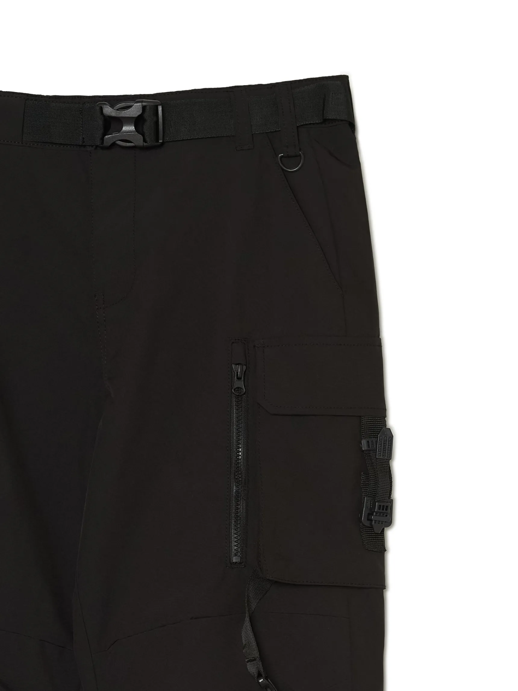 Outlet Cropp Czarne spodnie loose z paskiem czarny
