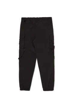 Outlet Cropp Czarne spodnie loose z paskiem czarny