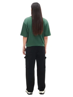 Discount Cropp Czarne spodnie loose z regulacją czarny