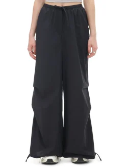 Sale Cropp Czarne spodnie wide leg czarny