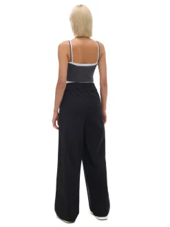 Discount Cropp Czarne spodnie wide leg czarny