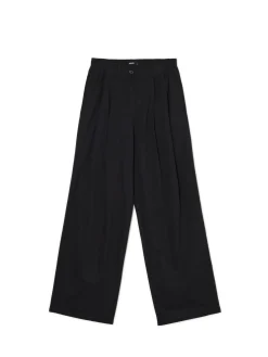 Discount Cropp Czarne spodnie wide leg czarny