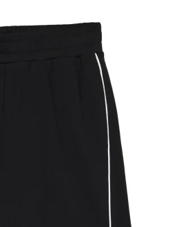Hot Cropp Czarne spodnie wide leg z wysokim stanem czarny