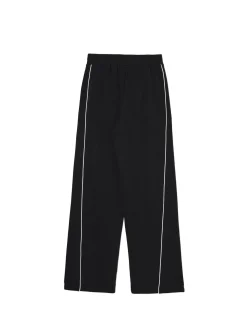 Hot Cropp Czarne spodnie wide leg z wysokim stanem czarny