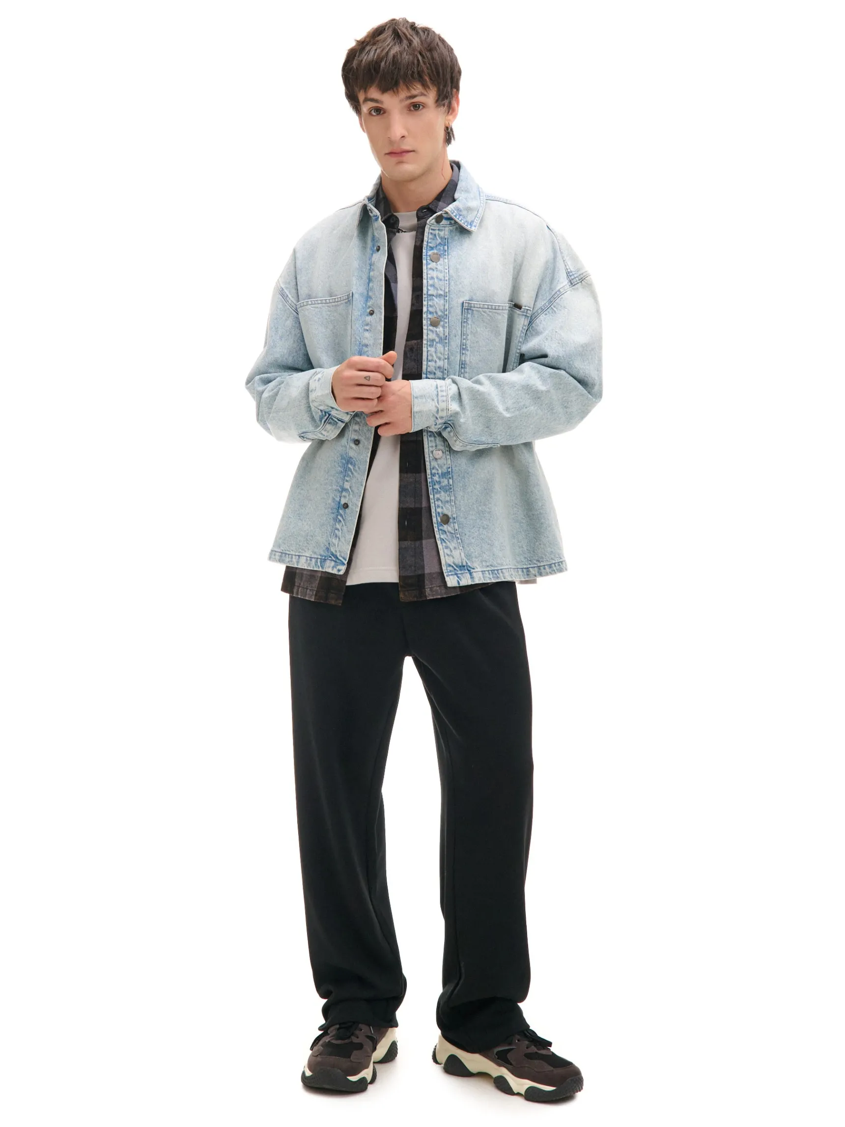 Fashion Cropp Czarne spodnie z dżerseju czarny