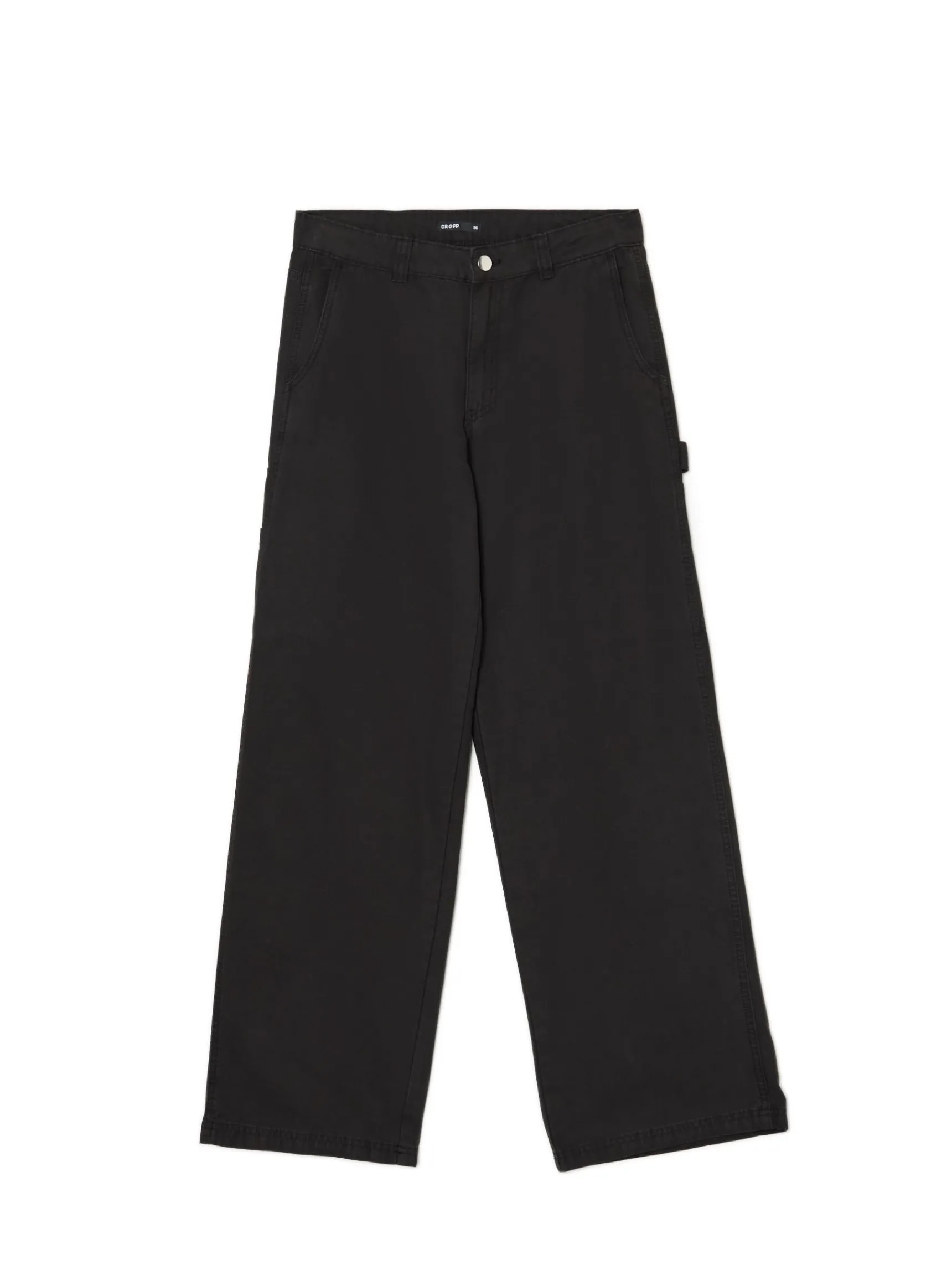 New Cropp Czarne spodnie z wieloma kieszeniami czarny