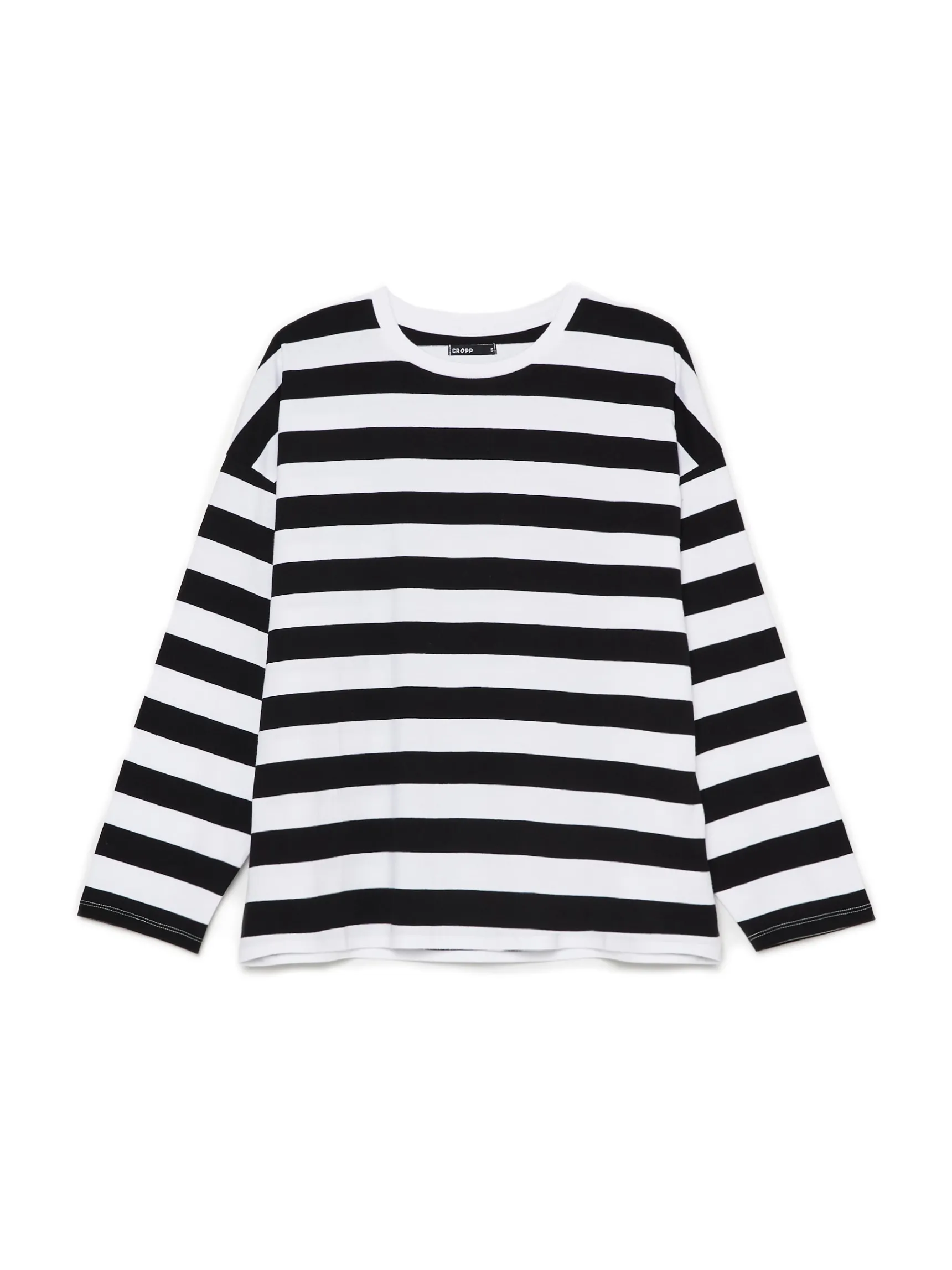 Online Cropp Czarno-biała bluzka w paski UNISEX wielobarwny