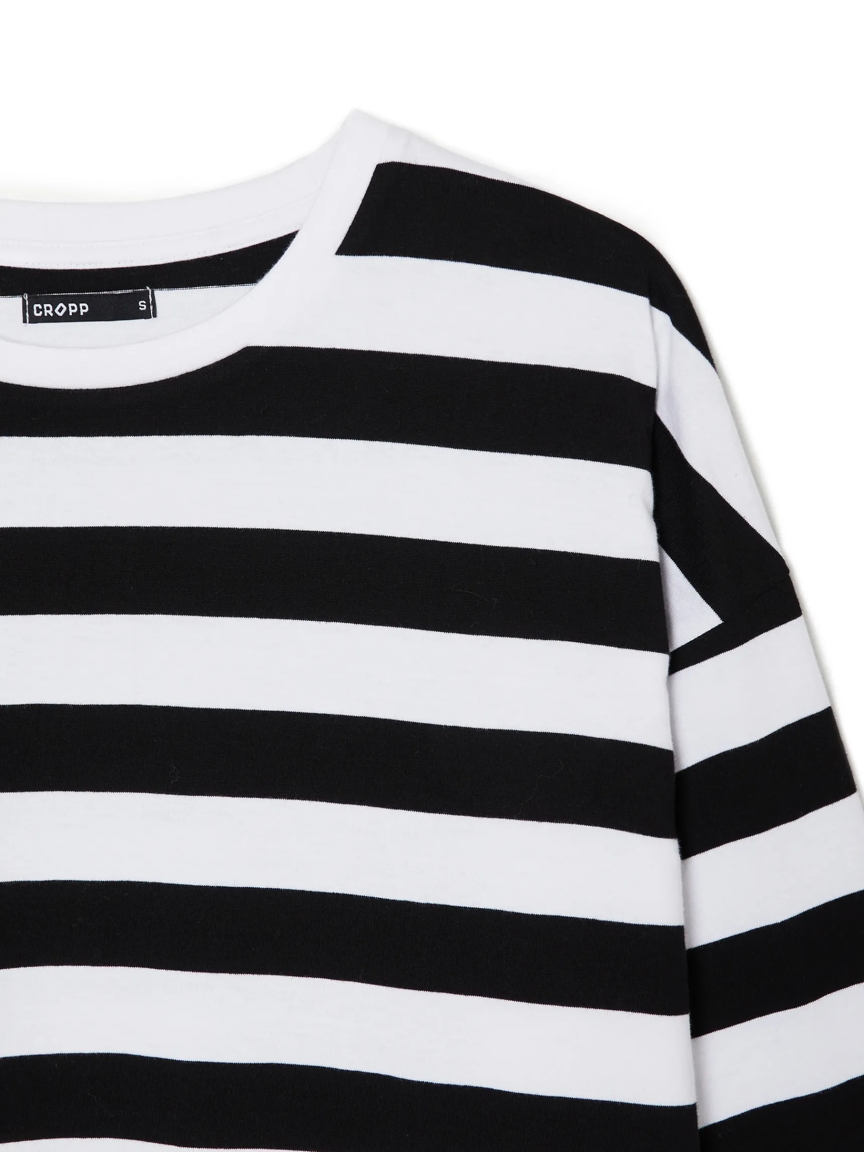 Online Cropp Czarno-biała bluzka w paski UNISEX wielobarwny