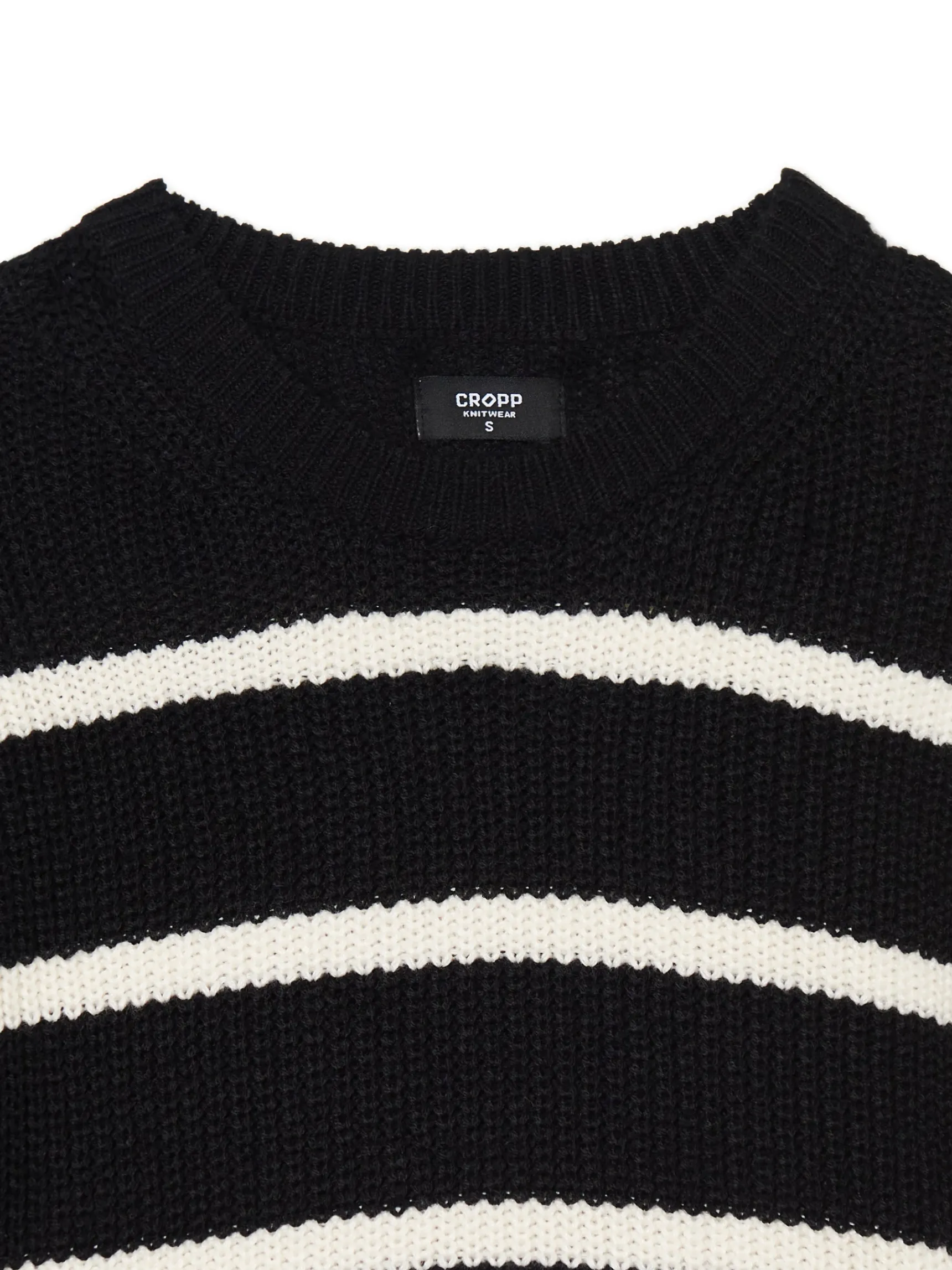 Fashion Cropp Czarno-biały sweter z szerokim rękawem czarny