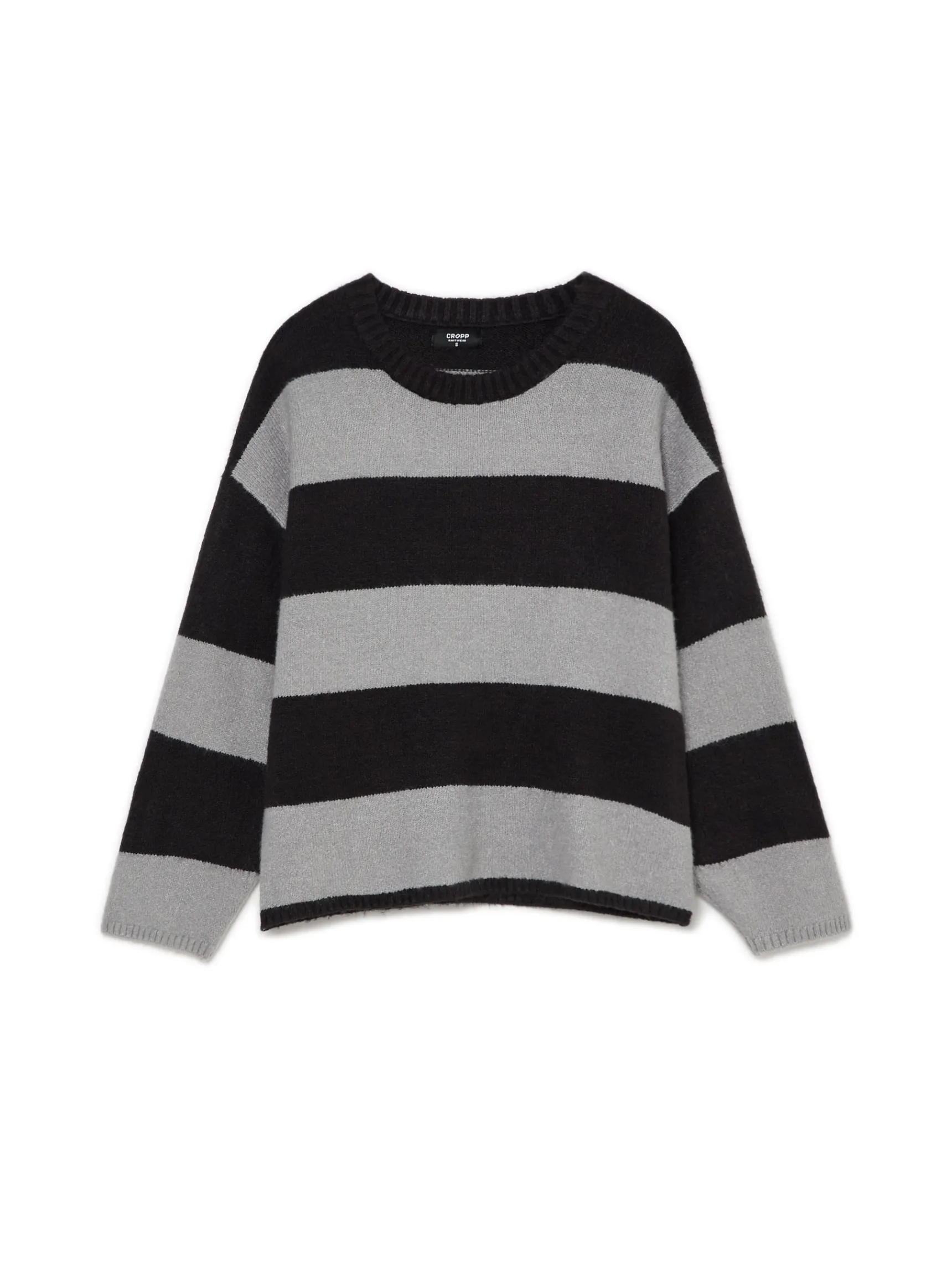 Discount Cropp Czarno-szary sweter w paski czarny