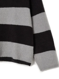 Discount Cropp Czarno-szary sweter w paski czarny