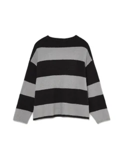 Discount Cropp Czarno-szary sweter w paski czarny