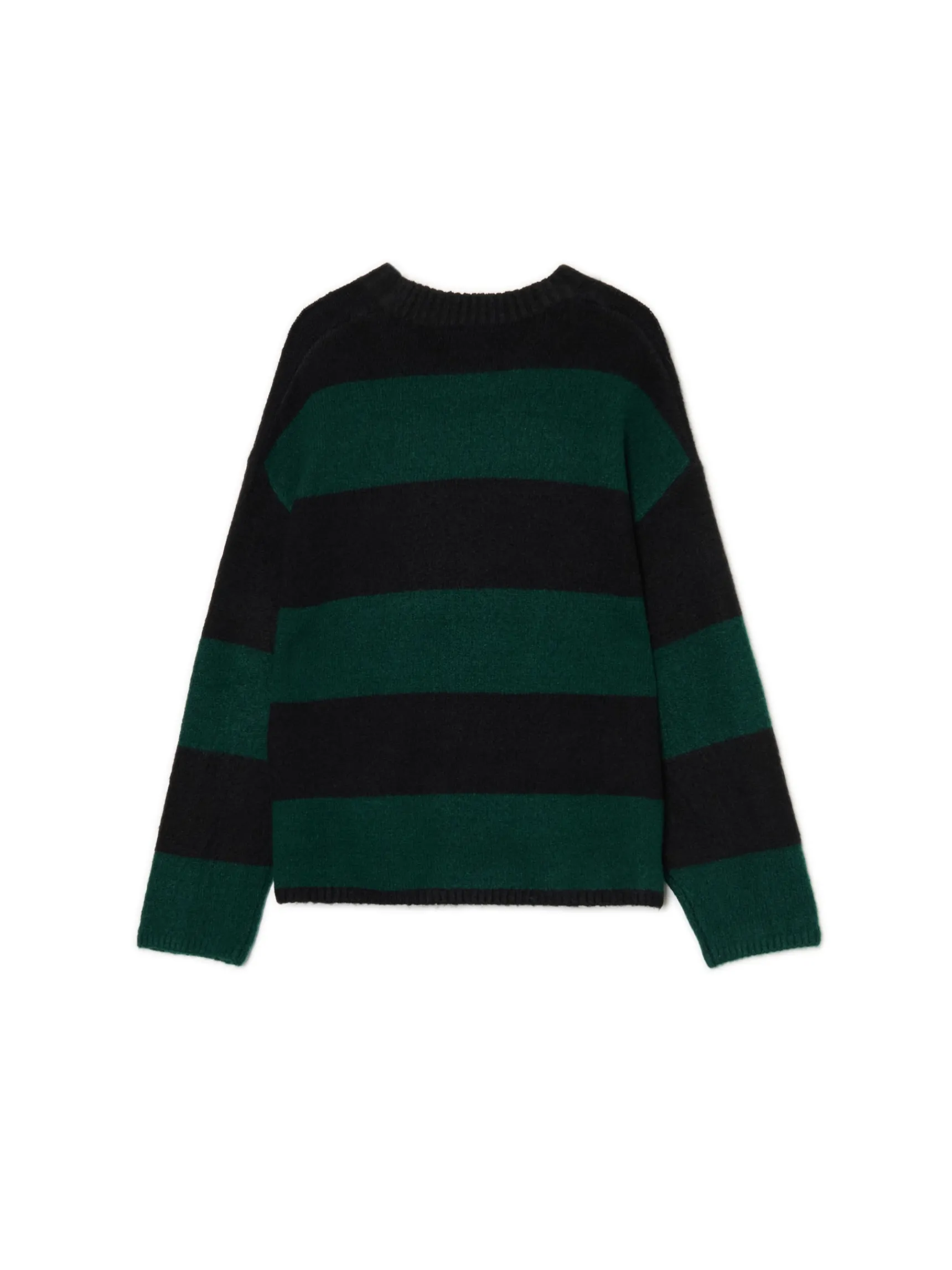 Outlet Cropp Czarno- sweter w paski zielony