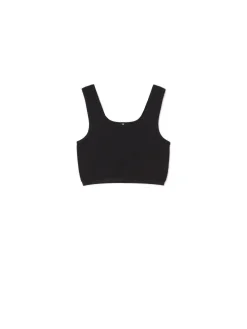 Best Cropp crop top na ramiączkach czarny