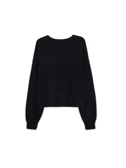 Discount Cropp gładki sweter czarny