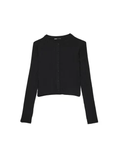 Outlet Cropp kardigan z guzikami czarny