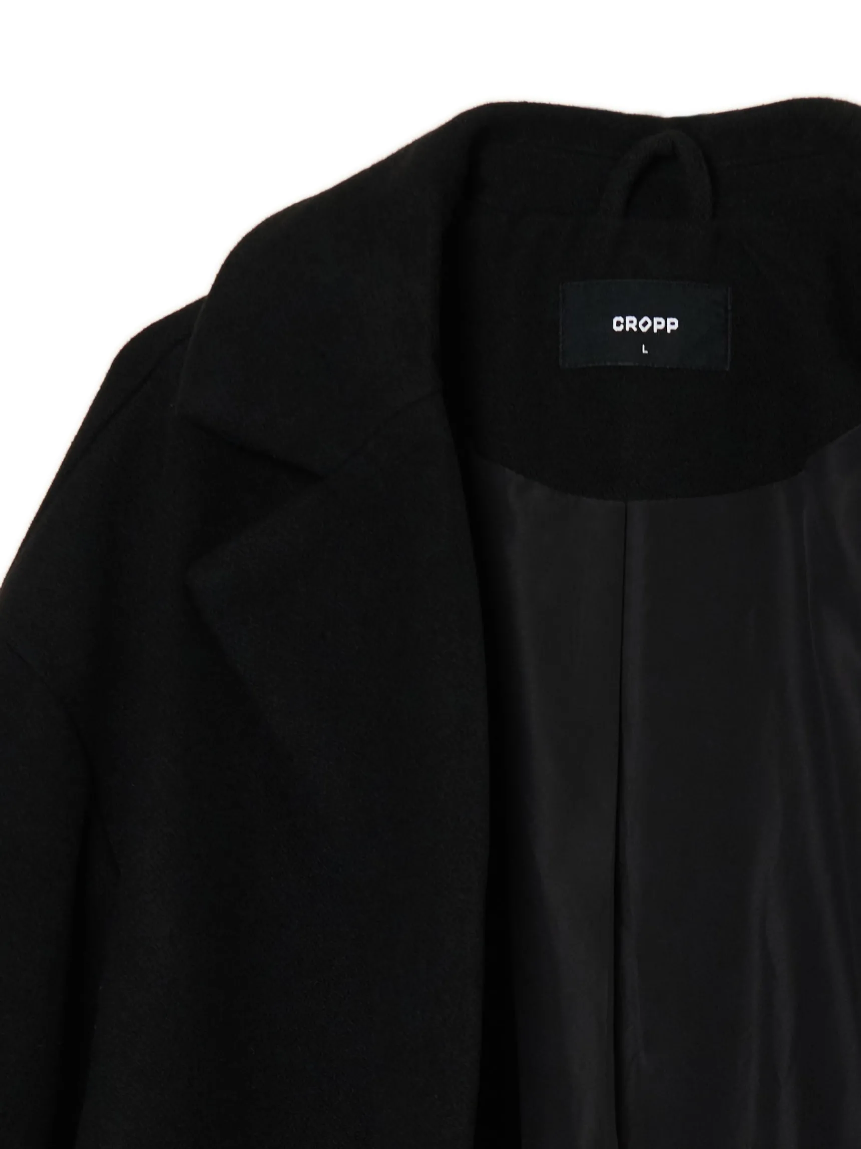 Fashion Cropp klasyczny płaszcz czarny