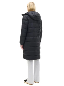 Clearance Cropp płaszcz puffer z kapturem czarny
