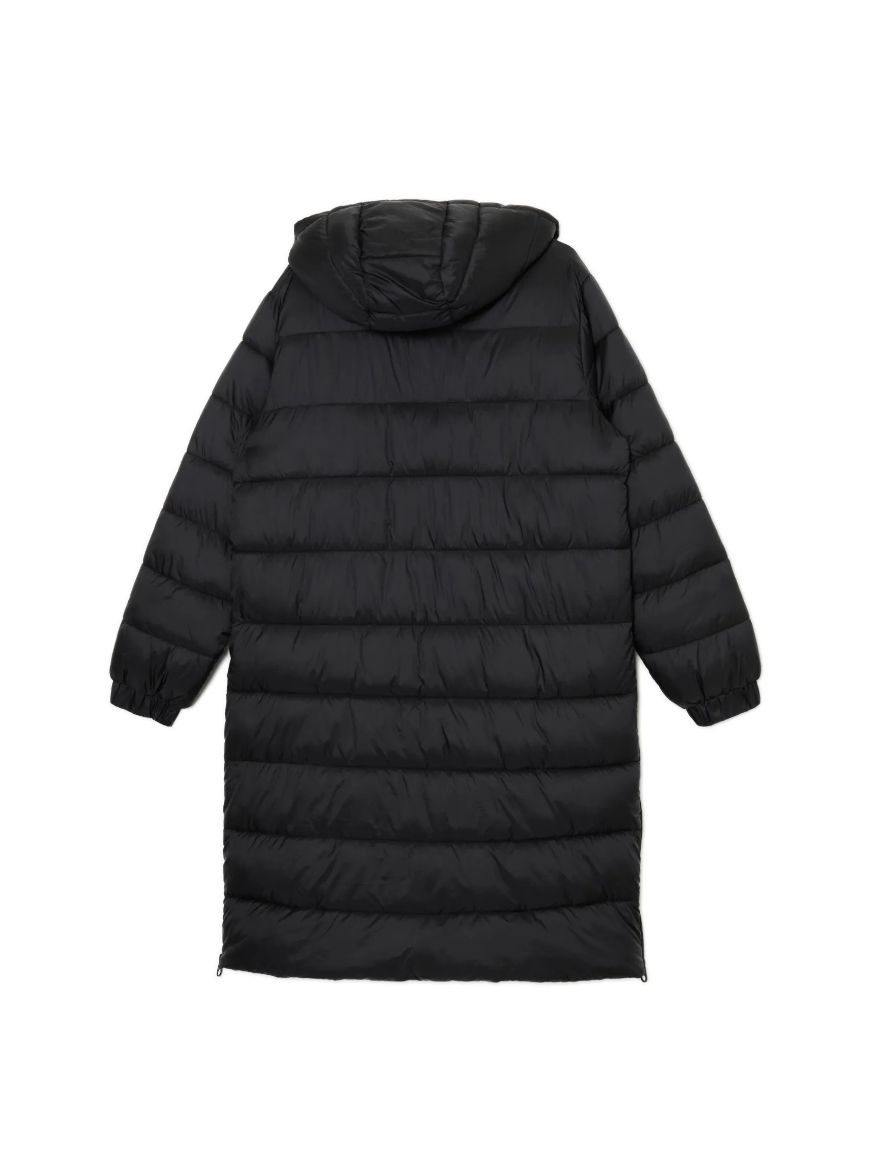 Clearance Cropp płaszcz puffer z kapturem czarny