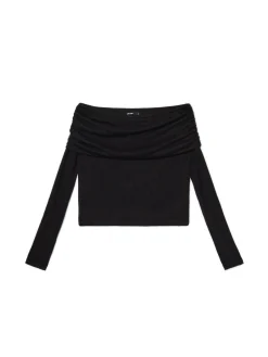 Sale Cropp sweter typu carmen czarny