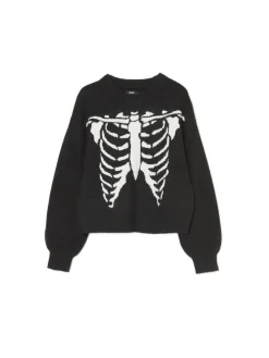 Online Cropp sweter z kontrastowym nadrukiem czarny