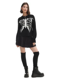 Online Cropp sweter z kontrastowym nadrukiem czarny