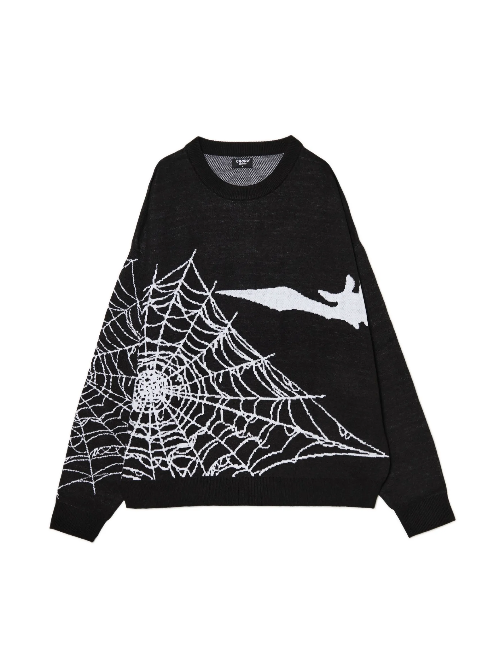 Clearance Cropp sweter z pająkiem czarny