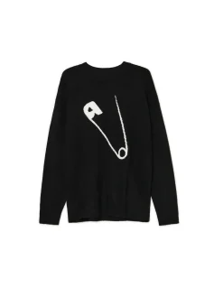 Clearance Cropp sweter ze agrafką czarny