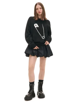 Clearance Cropp sweter ze agrafką czarny