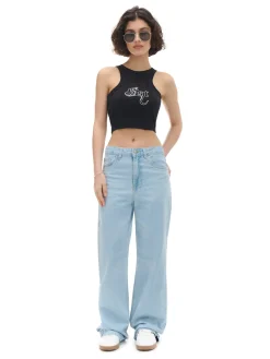 Hot Cropp top z napisem czarny