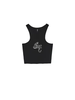 Hot Cropp top z napisem czarny