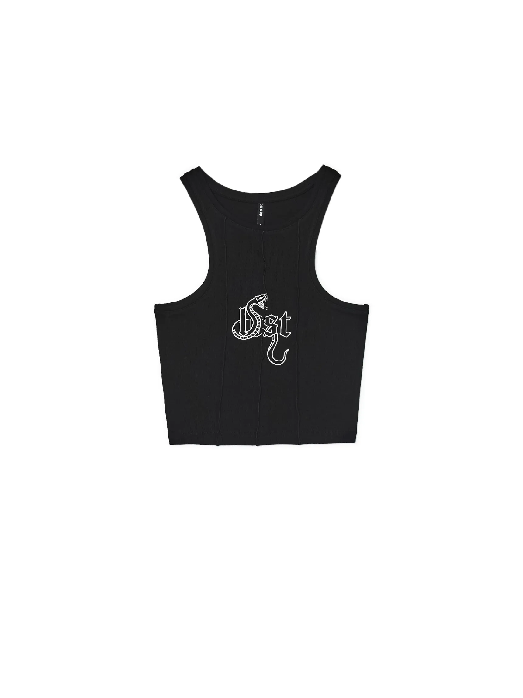 Hot Cropp top z napisem czarny