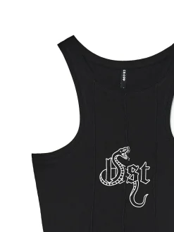 Hot Cropp top z napisem czarny