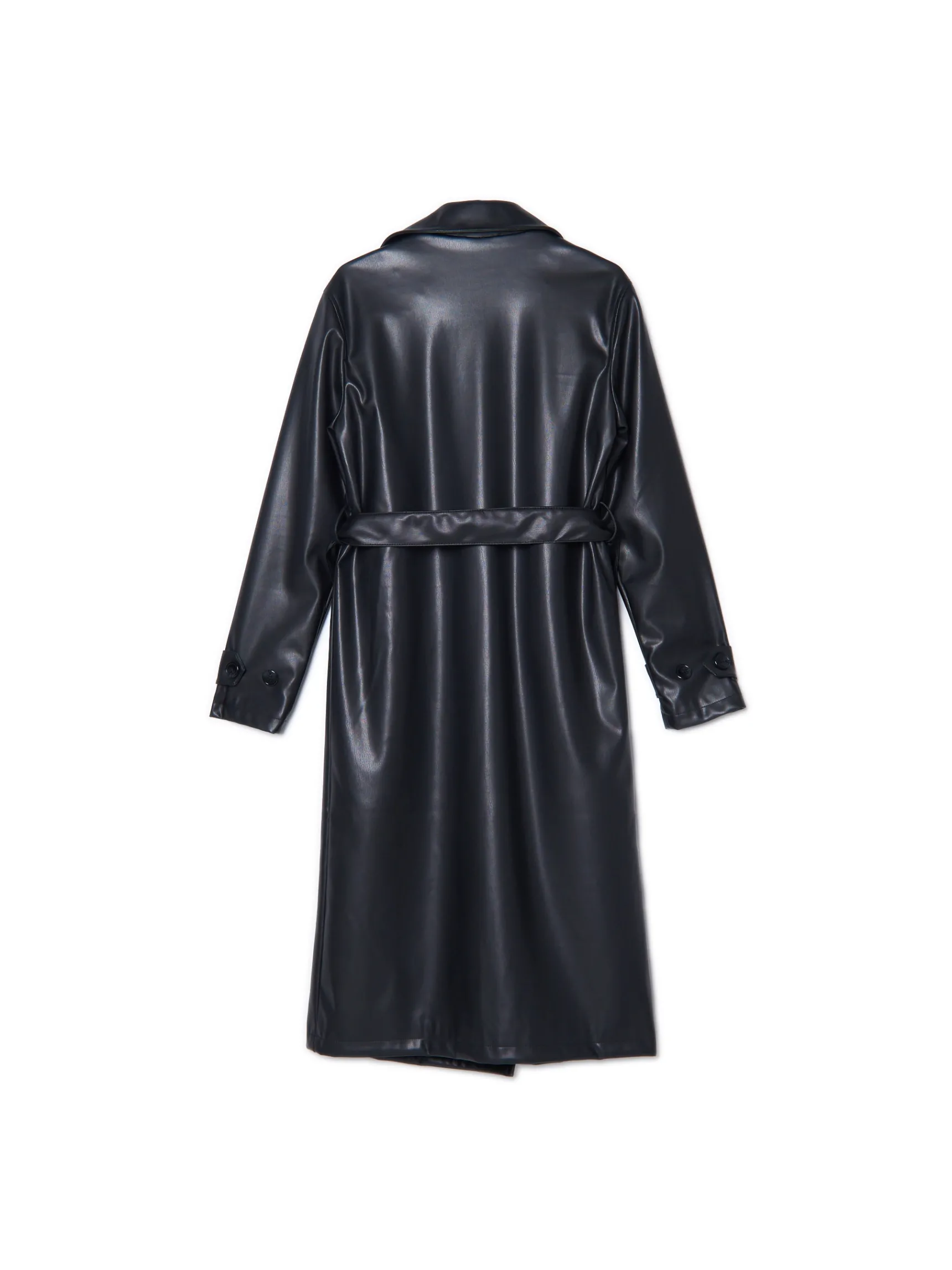 Fashion Cropp trencz z imitacji skóry czarny