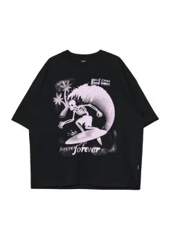 Online Cropp T-shirt boxy z nadrukiem czarny