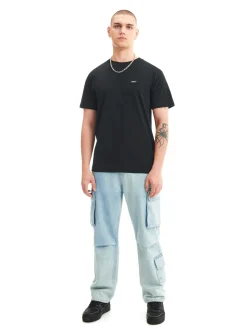 Discount Cropp t-shirt z aplikacją czarny