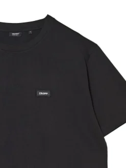 Discount Cropp t-shirt z aplikacją czarny