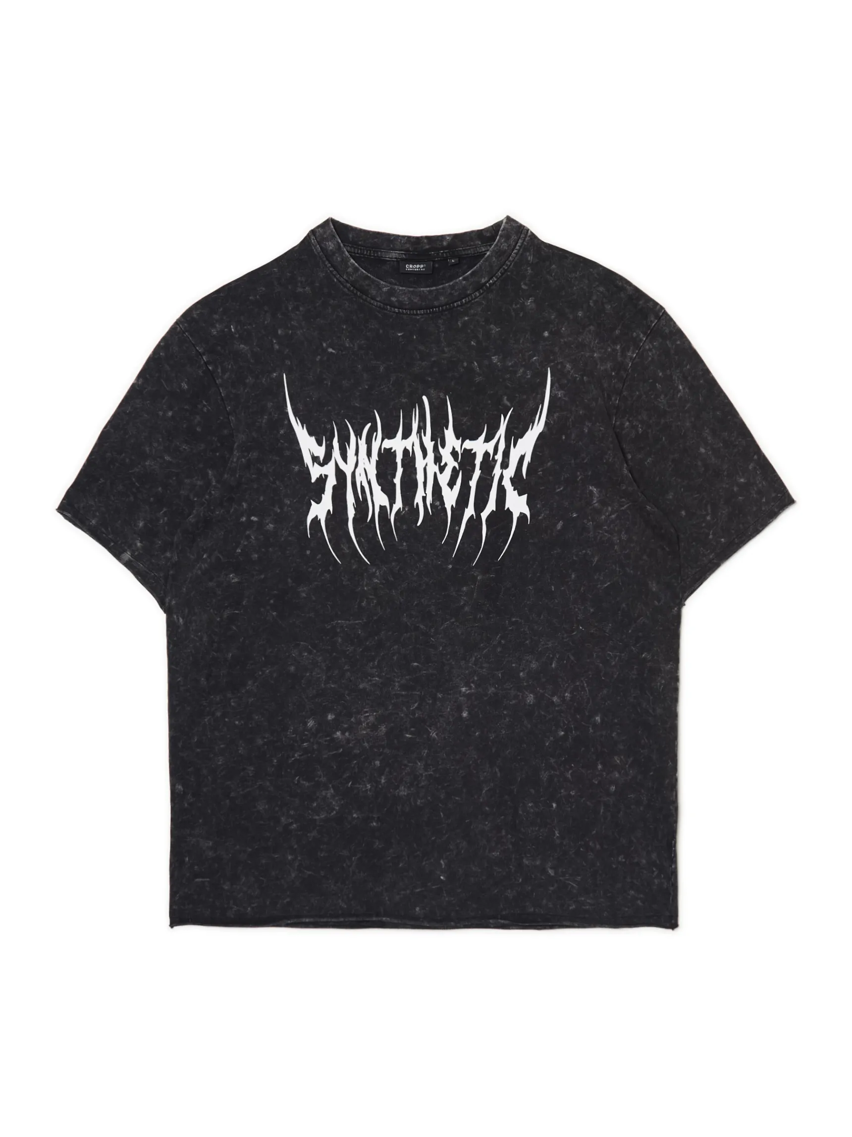 Online Cropp T-shirt z efektem acid wash czarny