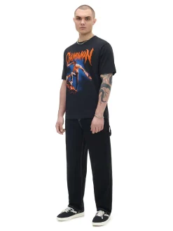 Discount Cropp t-shirt z nadrukiem Chainsaw Man czarny