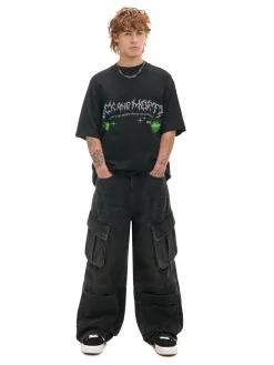 Clearance Cropp T-shirt z printem Rick i Morty czarny