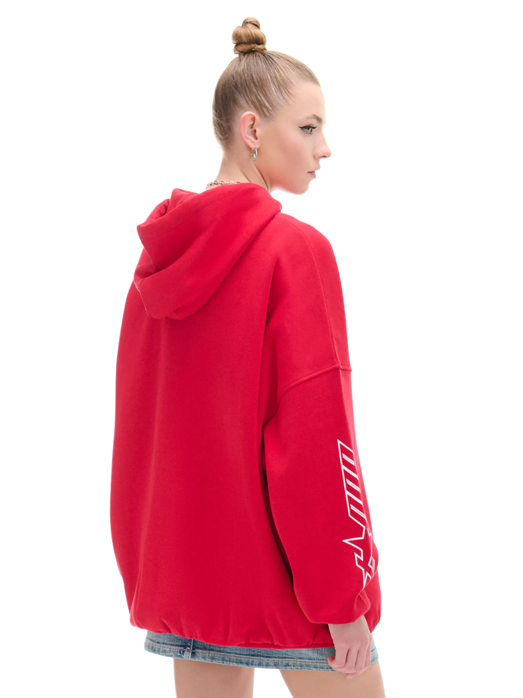 Hot Cropp Czerwona bluza z motywem racingowym UNISEX czerwony