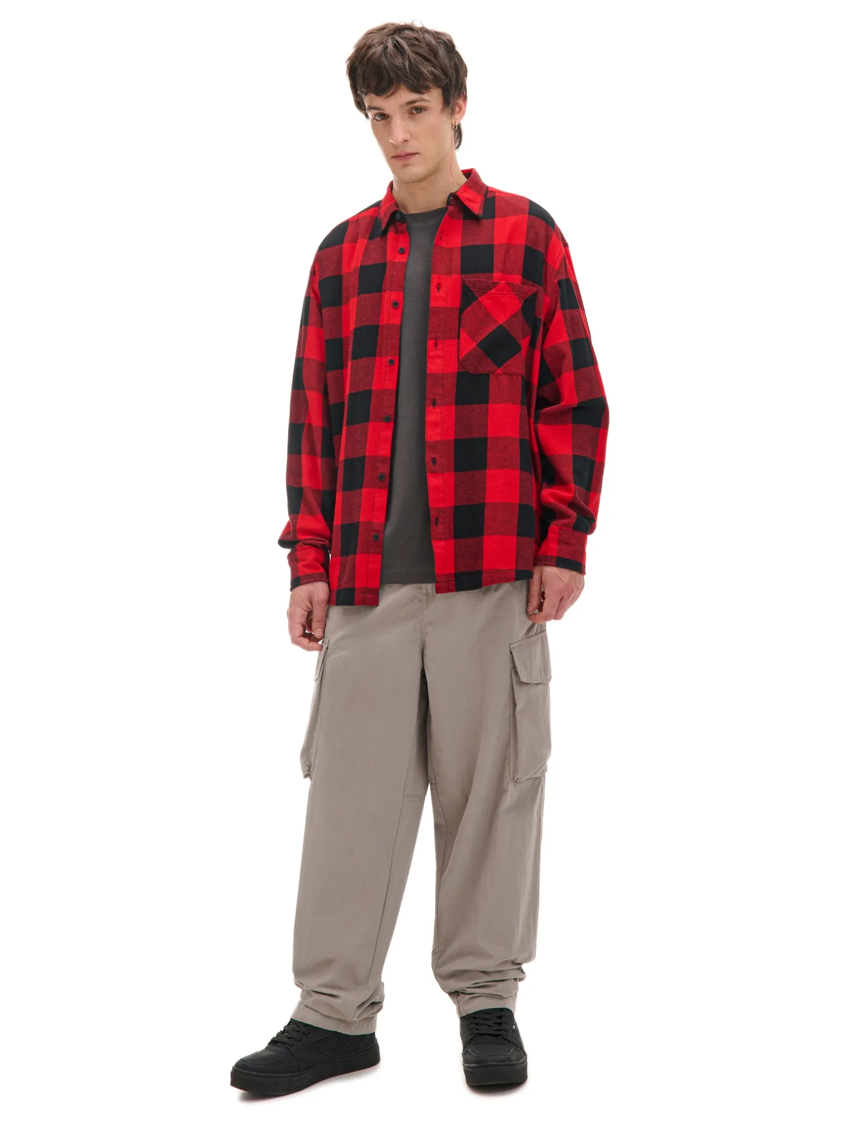 Clearance Cropp Czerwona koszula w kratę czerwony