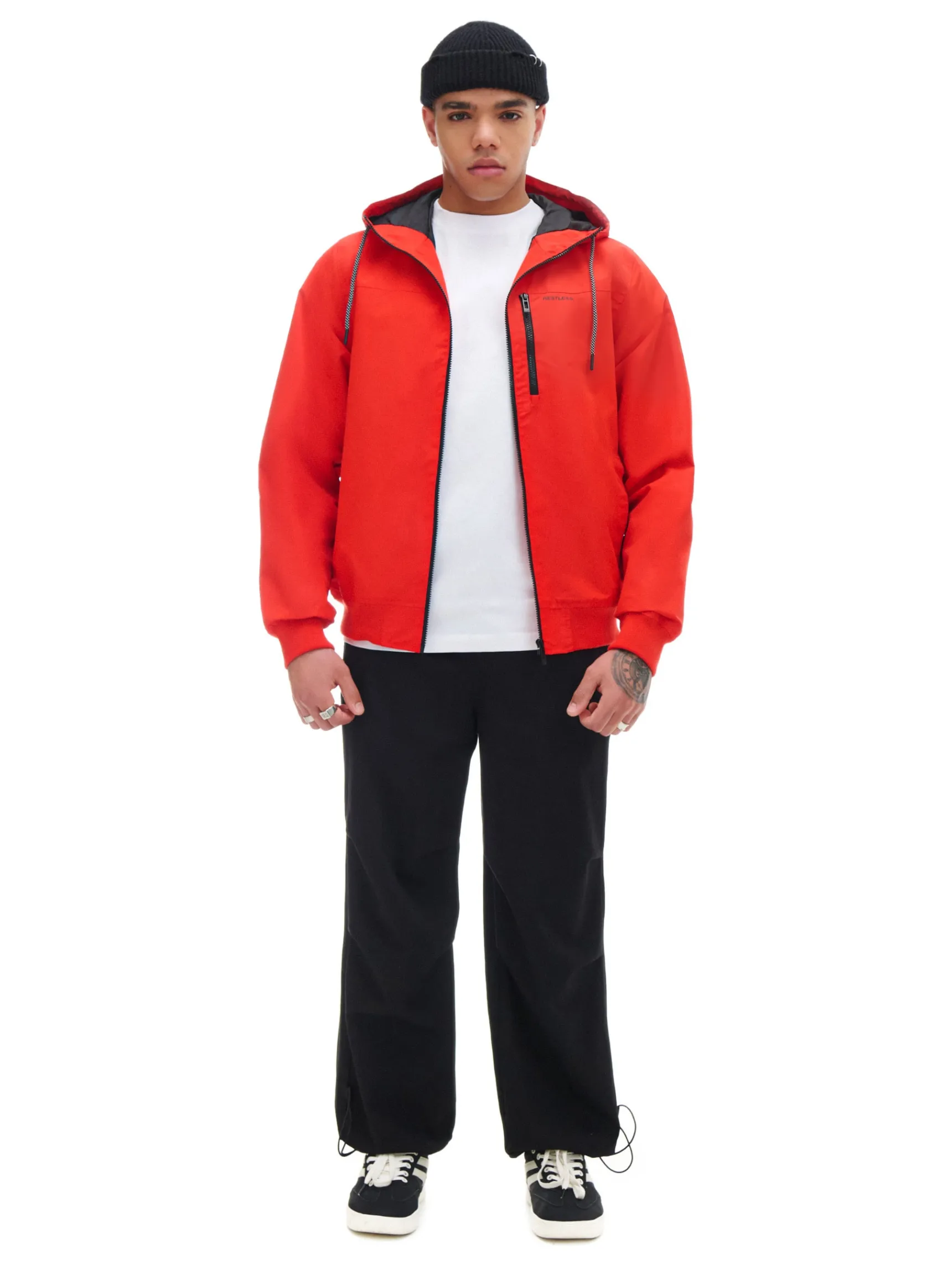 Discount Cropp Czerwona kurtka z kapturem czerwony