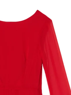 Best Cropp Czerwona sukienka mini z falbanami czerwony