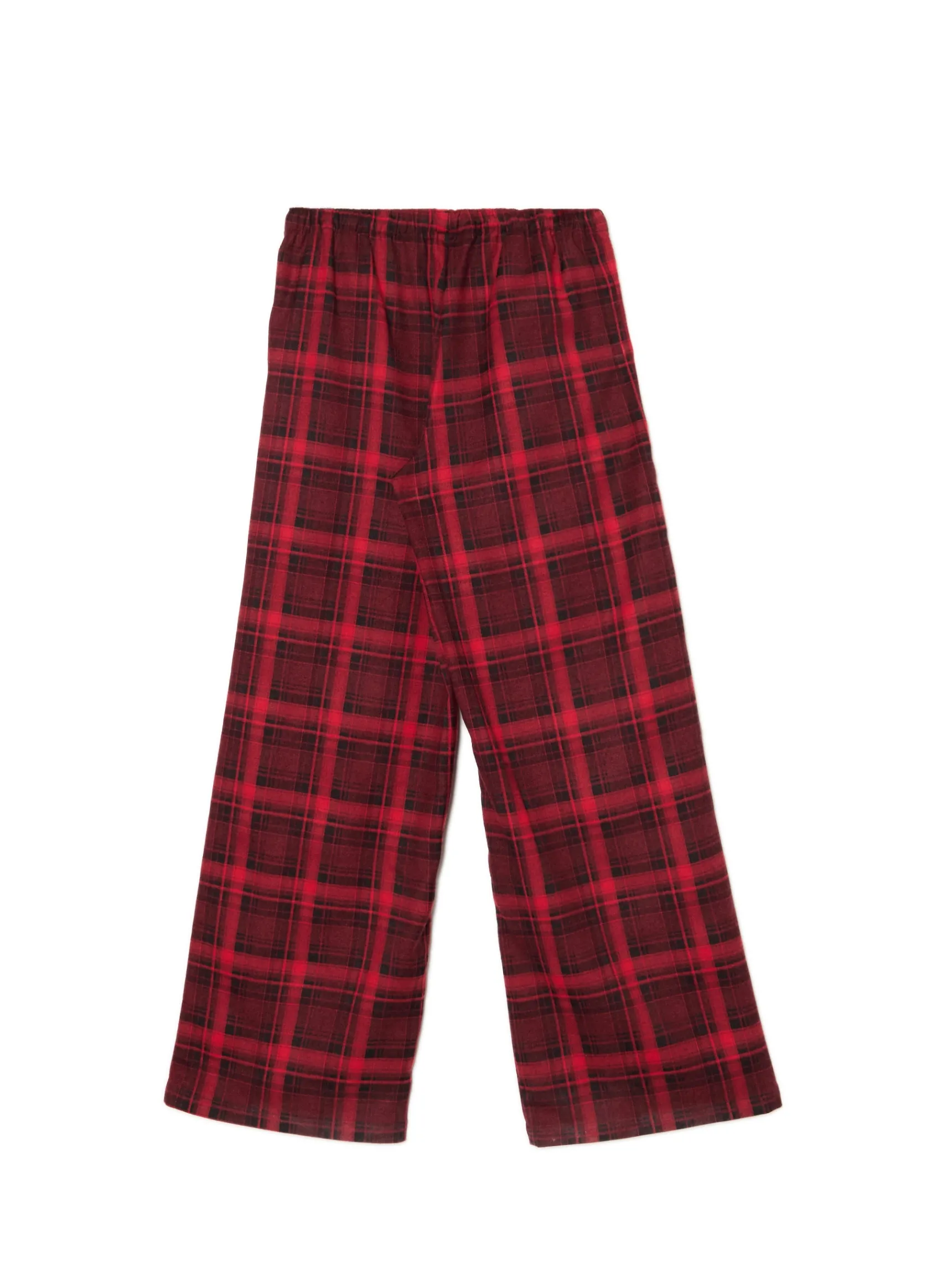 Outlet Cropp Czerwone spodnie baggy w kratę czerwony