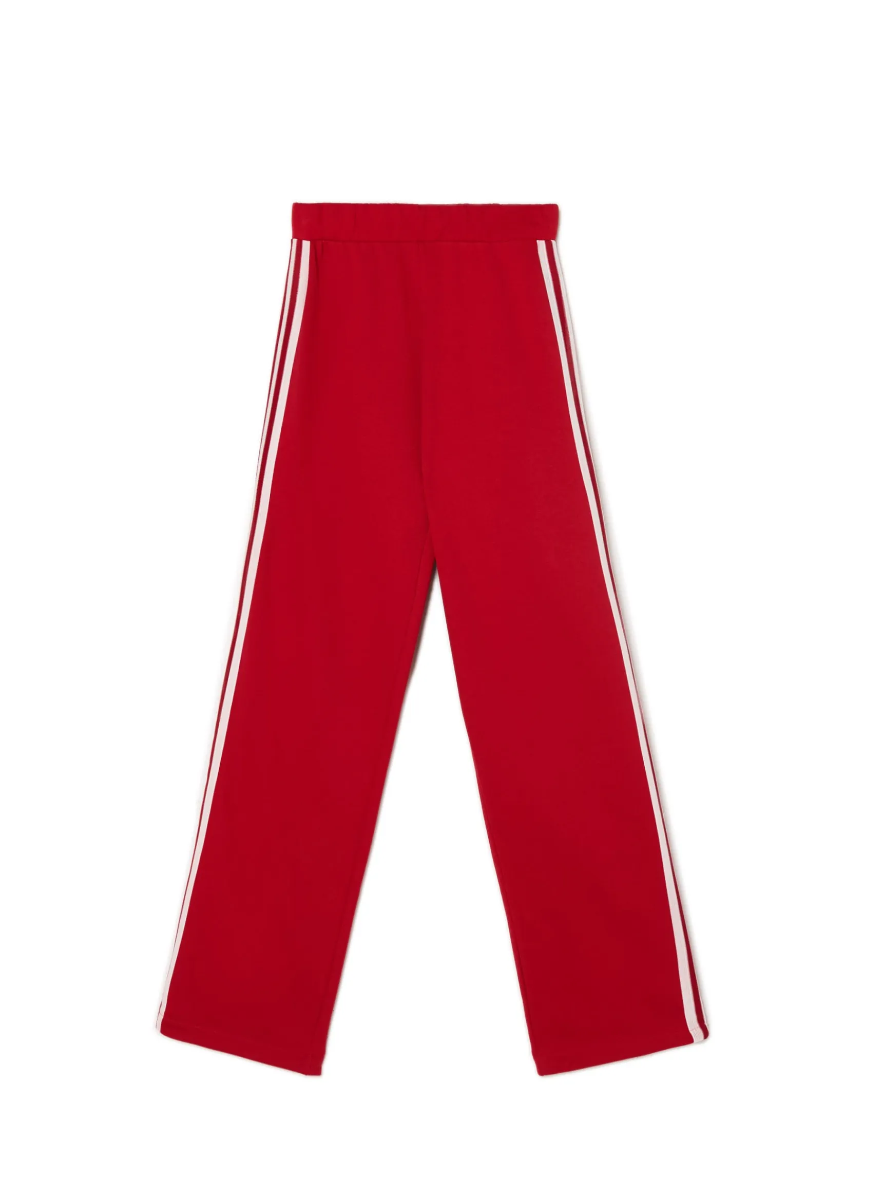 Fashion Cropp Czerwone spodnie z lampasami czerwony