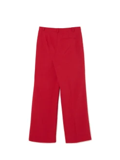 Clearance Cropp Czerwone spodnie z wysokim stanem czerwony