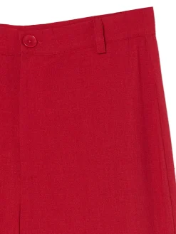 Clearance Cropp Czerwone spodnie z wysokim stanem czerwony