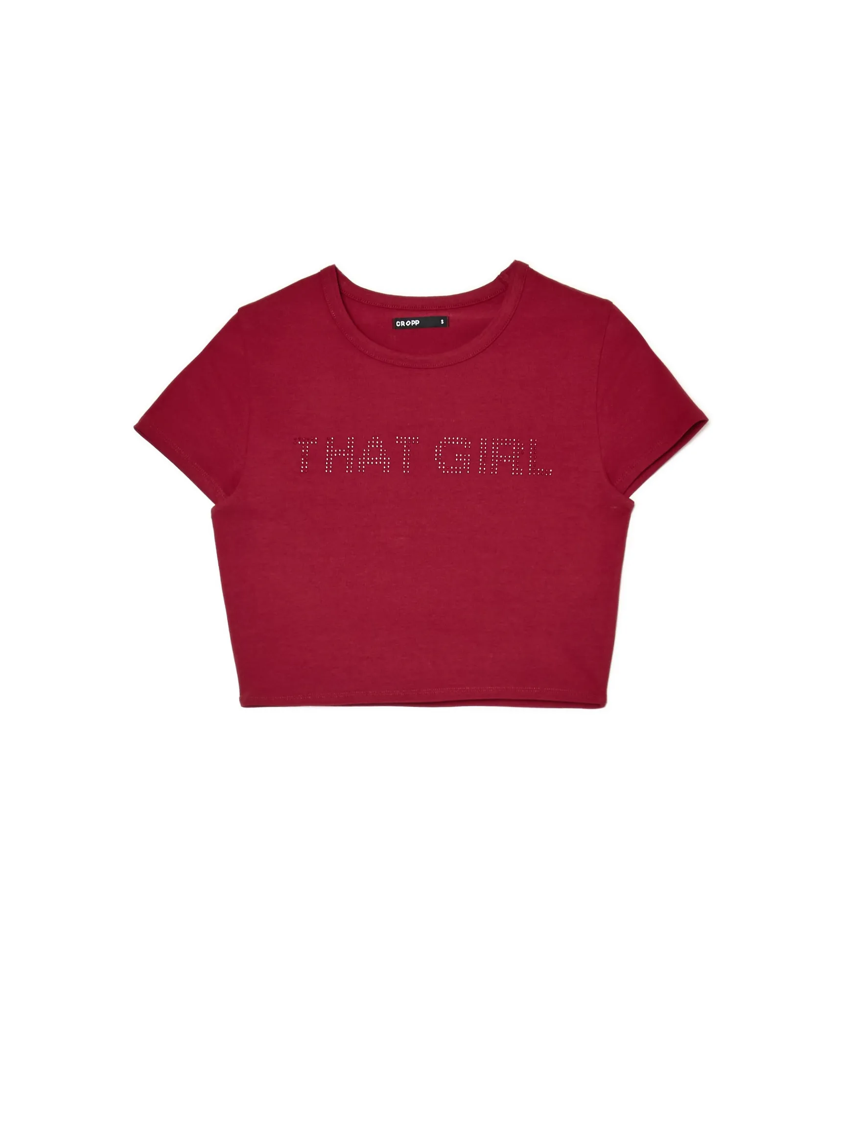 Fashion Cropp crop top z cyrkoniami czerwony