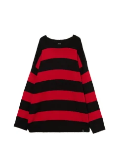 New Cropp sweter w paski czerwony